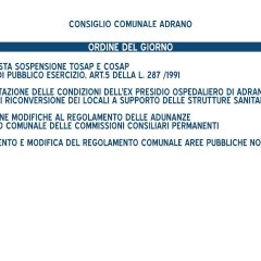 Adrano. Consiglio comunale di venerdì 05/06/20