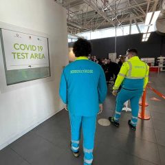 CATANIA. TEST AREA COVID AEROPORTO. IN CAMPO ANCHE LA MISERICORDIA