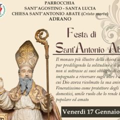 Adrano. Il 17 gennaio 2025 festa di S. Antonio Abate. Messa e benedizione degli animali