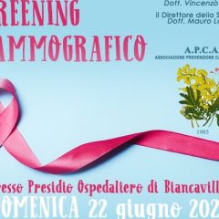 Ospedale Biancavilla. Screening mammografico il 22 giugno 2025 a cura dell’Apca con l’Asp