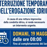 Adrano. Guasto improvviso nella condotta. Martedì 19 maggio 2026 interruzione erogazione idrica