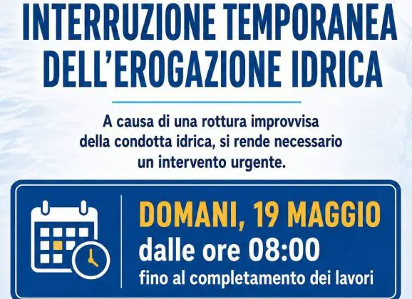 Adrano. Guasto improvviso nella condotta. Martedì 19 maggio 2026 interruzione erogazione idrica