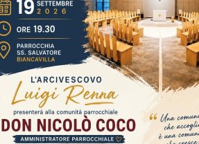 Biancavilla. Il 19 settembre 2026 mons. Renna presenterà don Nicolò Coco nuovo amministratore parrocchiale al SS. Salvatore